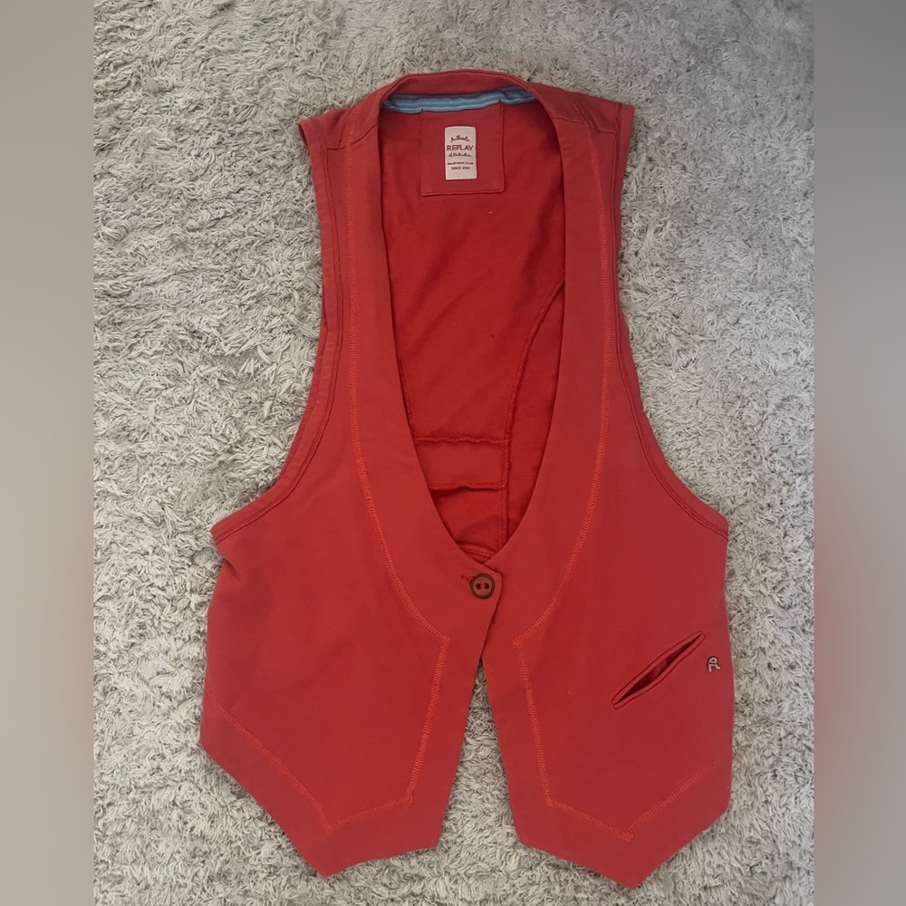Vintage Replay Women’s Orange Vest Sz Small